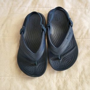 Crocs blue flip flops baby toddler size 8